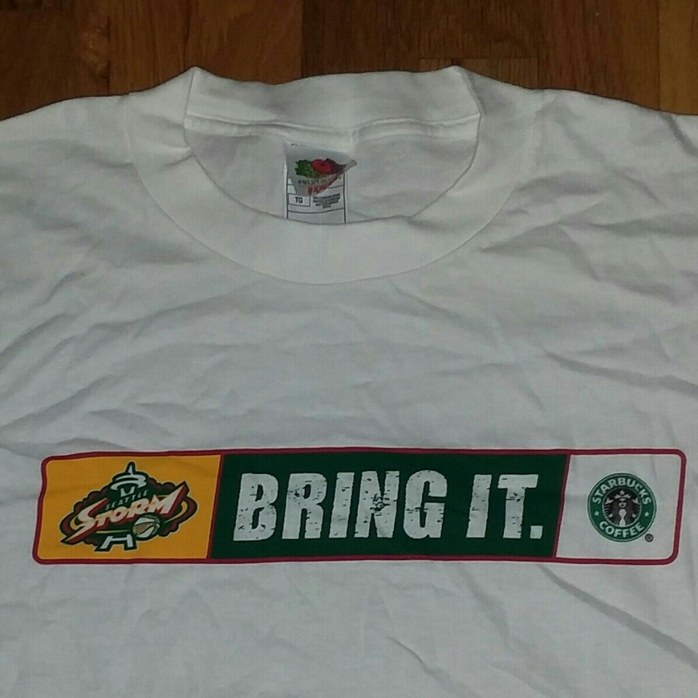 Starbucks Coffee Seattle Storm WNBA t shirt XL NEW